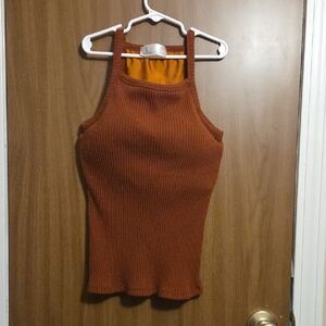 Rust Ribbed Tank Top